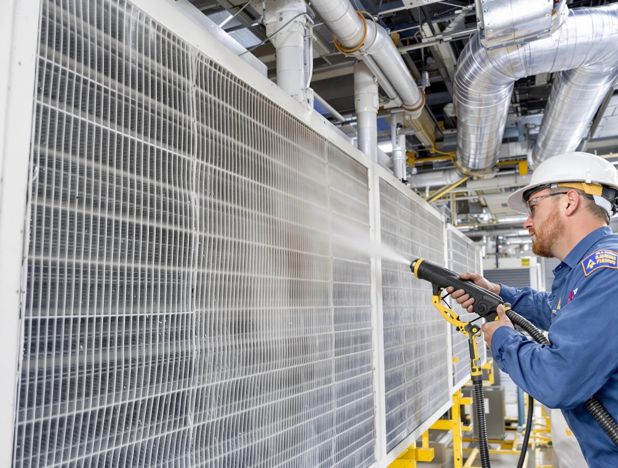 Professional commercial coil cleaning by Highland Springs Air Duct Cleaning in Highland Springs