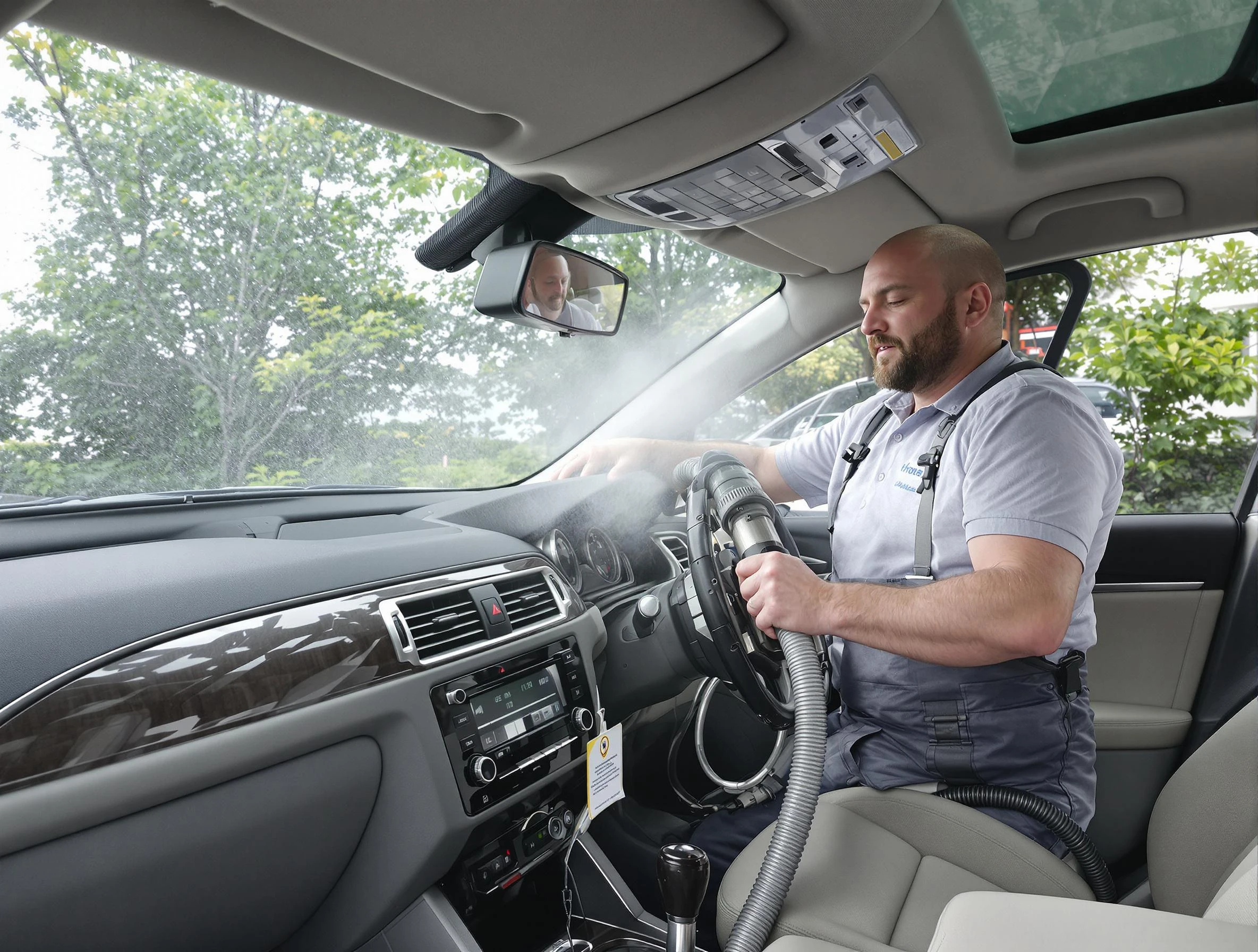 Highland Springs Air Duct Cleaning specialist performing professional car duct cleaning in Highland Springs