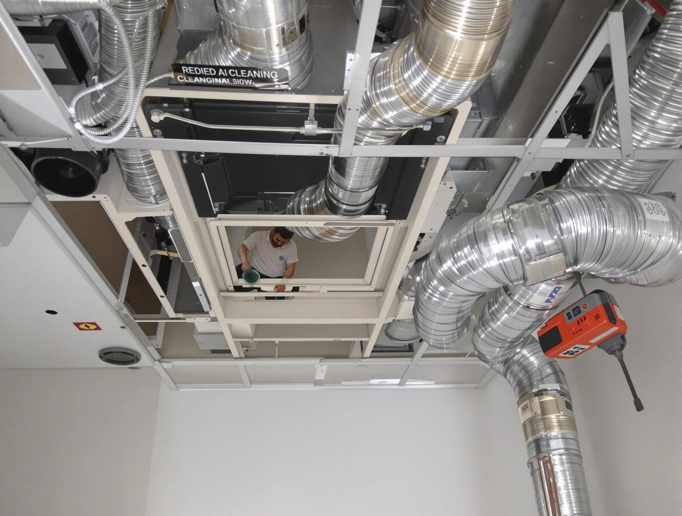 Highland Springs Air Duct Cleaning technician performing detailed central duct system cleaning in Highland Springs
