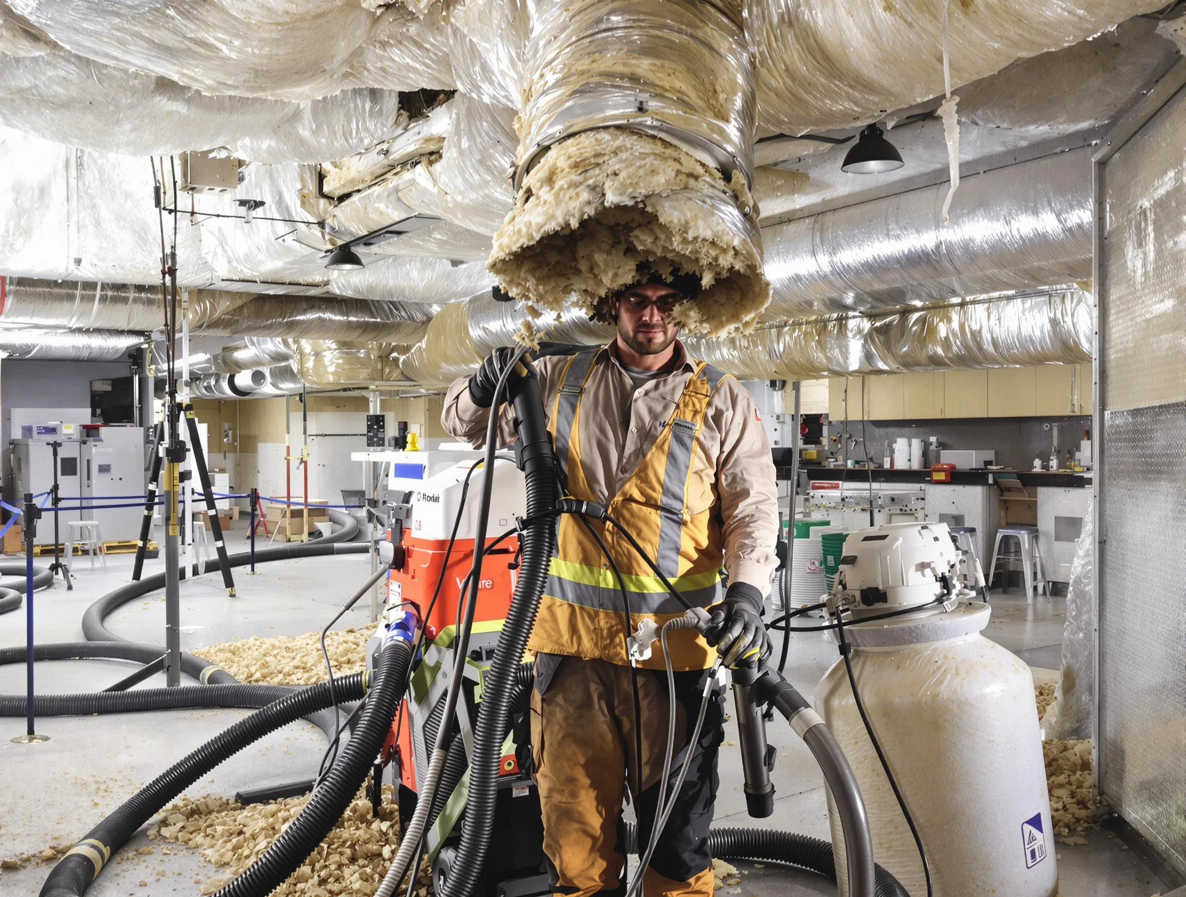 Professional vacuum insulation removal by Highland Springs Air Duct Cleaning expert in Highland Springs